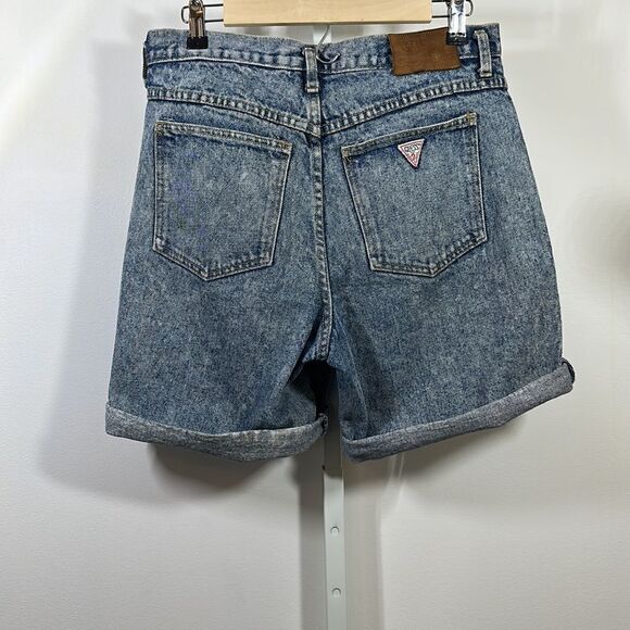VINTAGE GEORGES MARCIANO/GUESS High Waist Denim Mom Jean Shorts Blue Size 2 - Picture 6 of 13